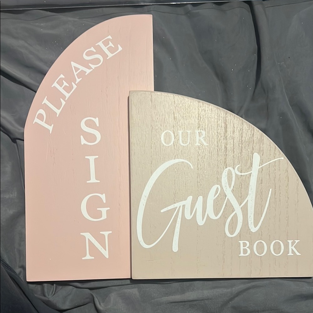 Decorative Guest Book Sign Set - Pink and Cream